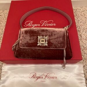 Roger Vivier Evening Velvet Swarovski Handbag